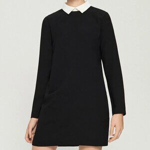 Zara Woman Black Dress With White Collar Size Small